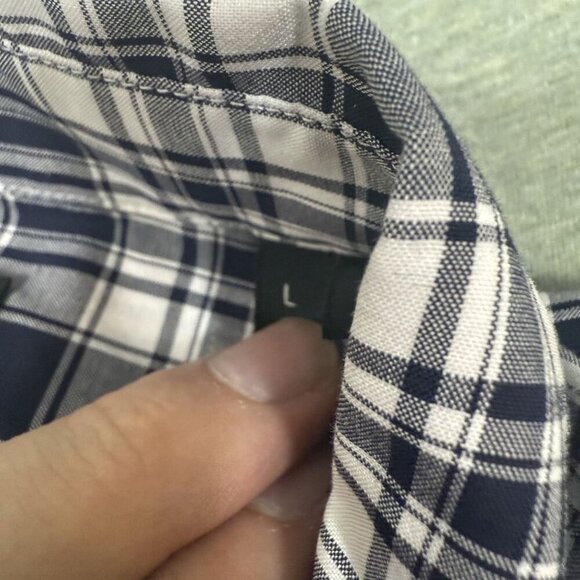 THEORY Sz Large ZACK PS WORCESTER PLAID LONG SLEEVE SHIRT ECLIPSE MULTI - Picture 3 of 7